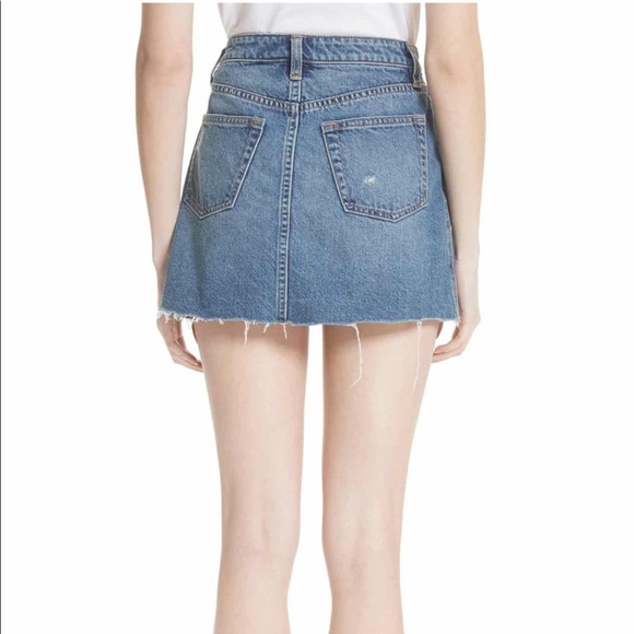 Free People Distressed ripped denim mini Skirt 27 - Picture 4 of 6